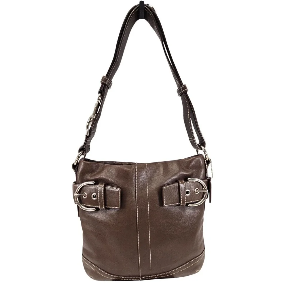 VINTAGE COACH 1452 Soho Soft Duffle Black Leather Crossbody - EXCELLENT Like New